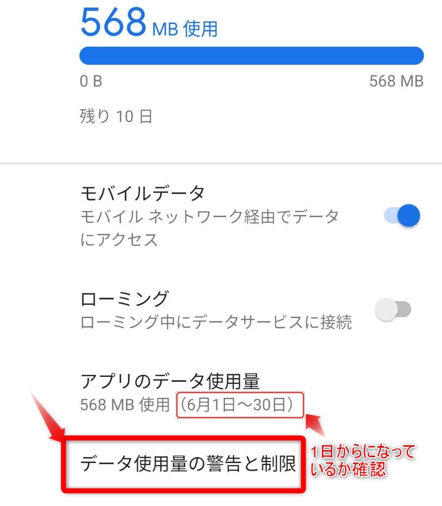 毎月のデータ通信量をリセットできますか？