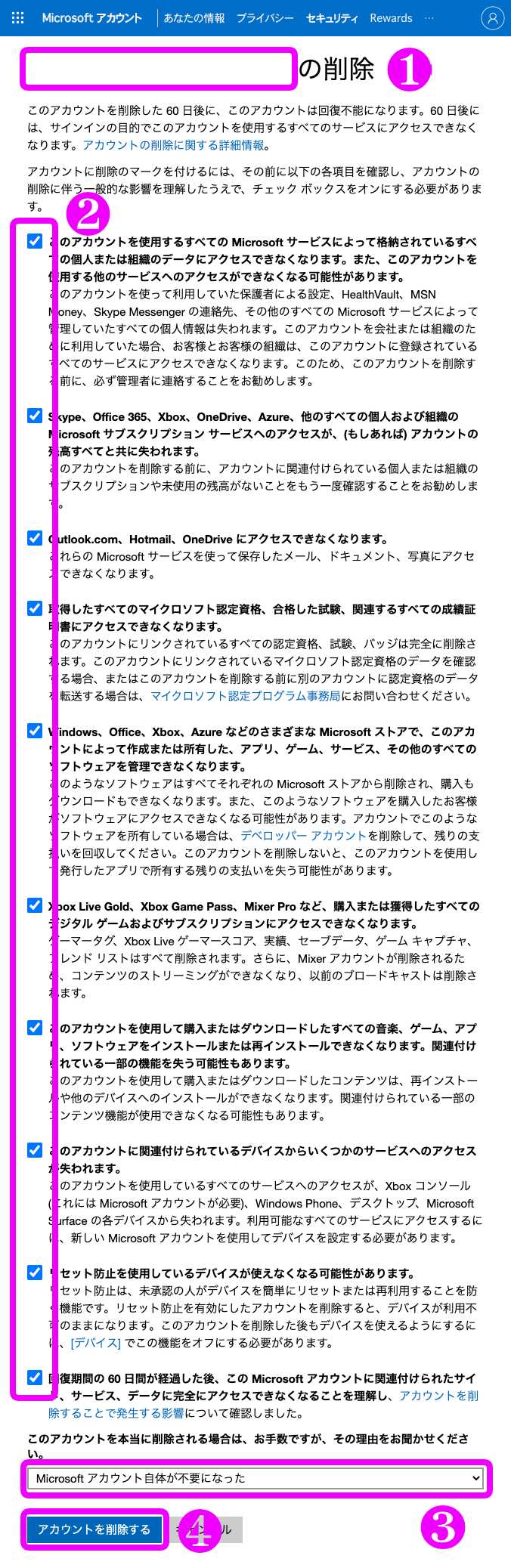 アカウント無効化と削除の違い
