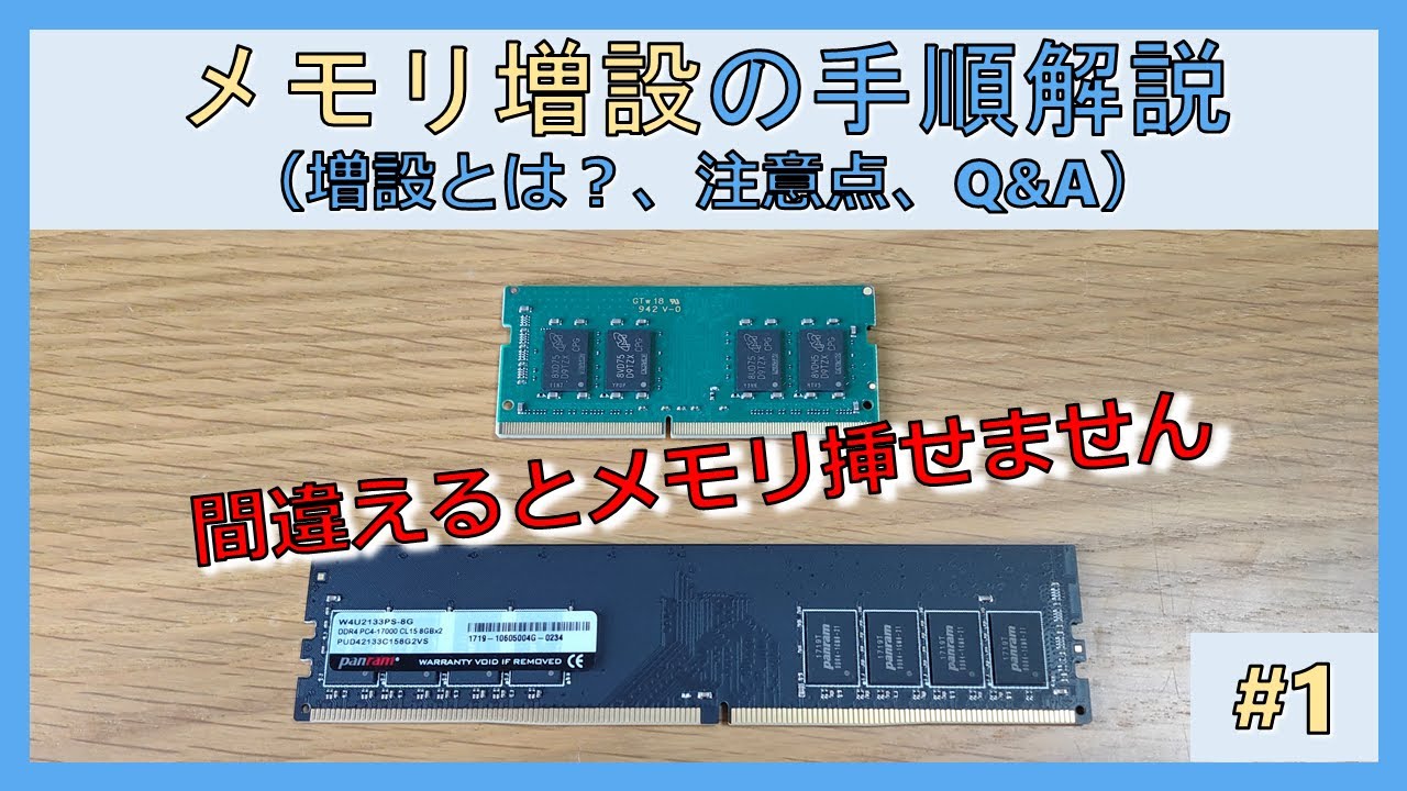 メモリ増設の手順