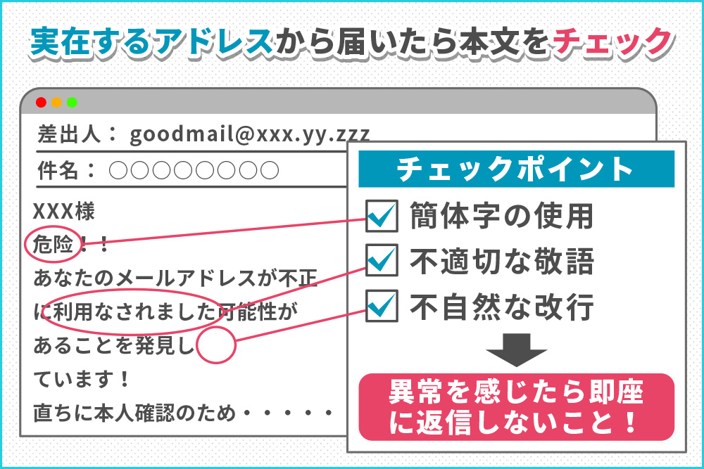怪しいメールの見分け方