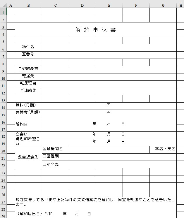 解約の手続き方法