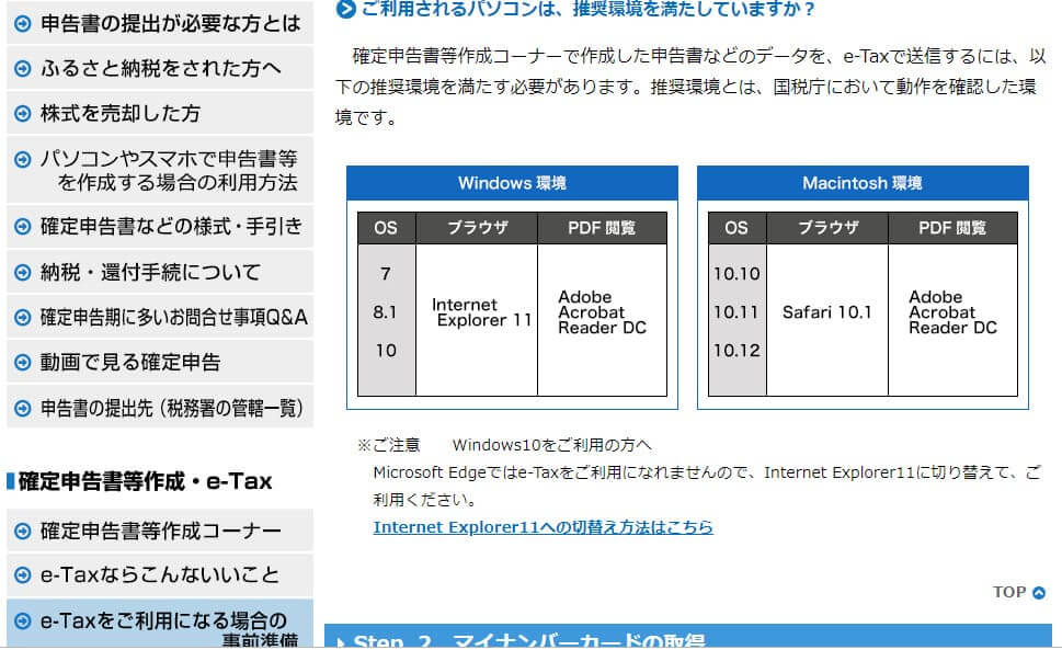 e-Tax利用の準備（e-Taxを利用する場合）